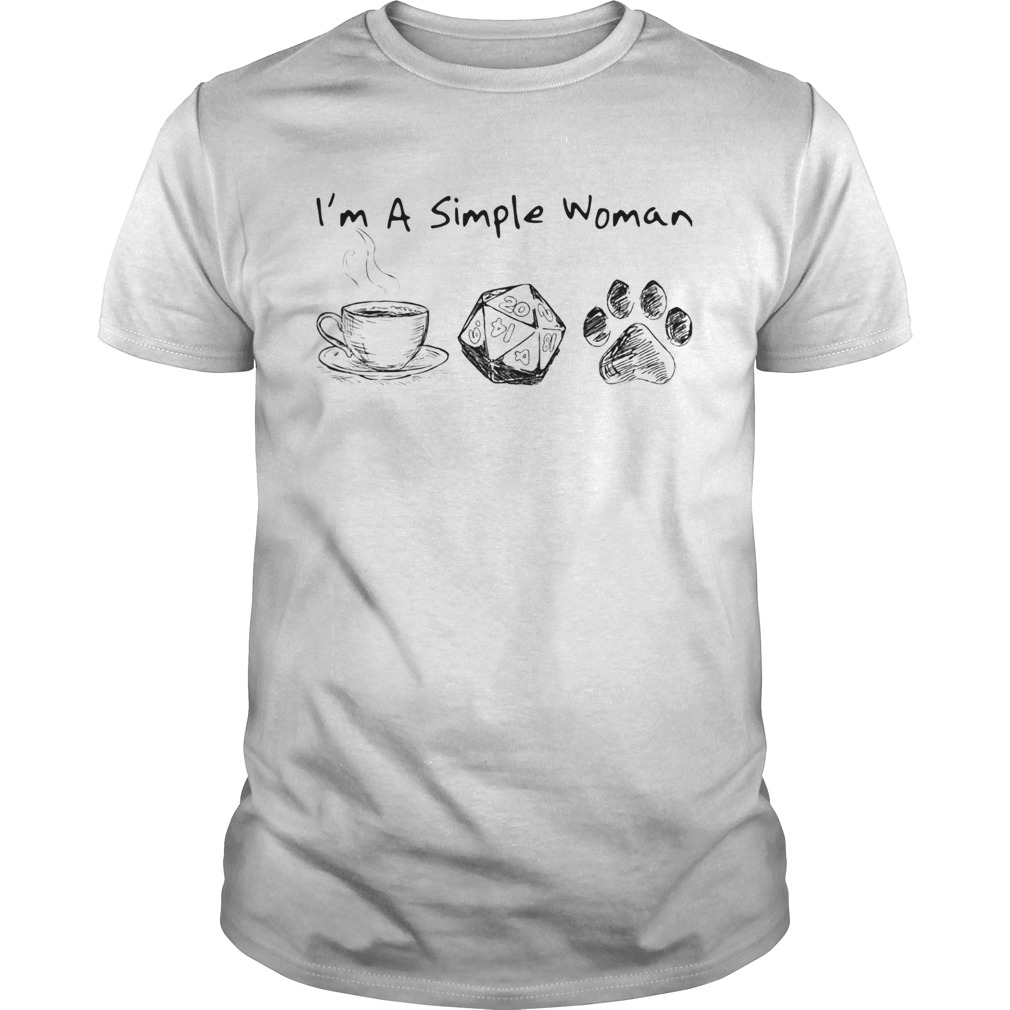 Im a simple woman coffee dungeon and dragons paw shrit