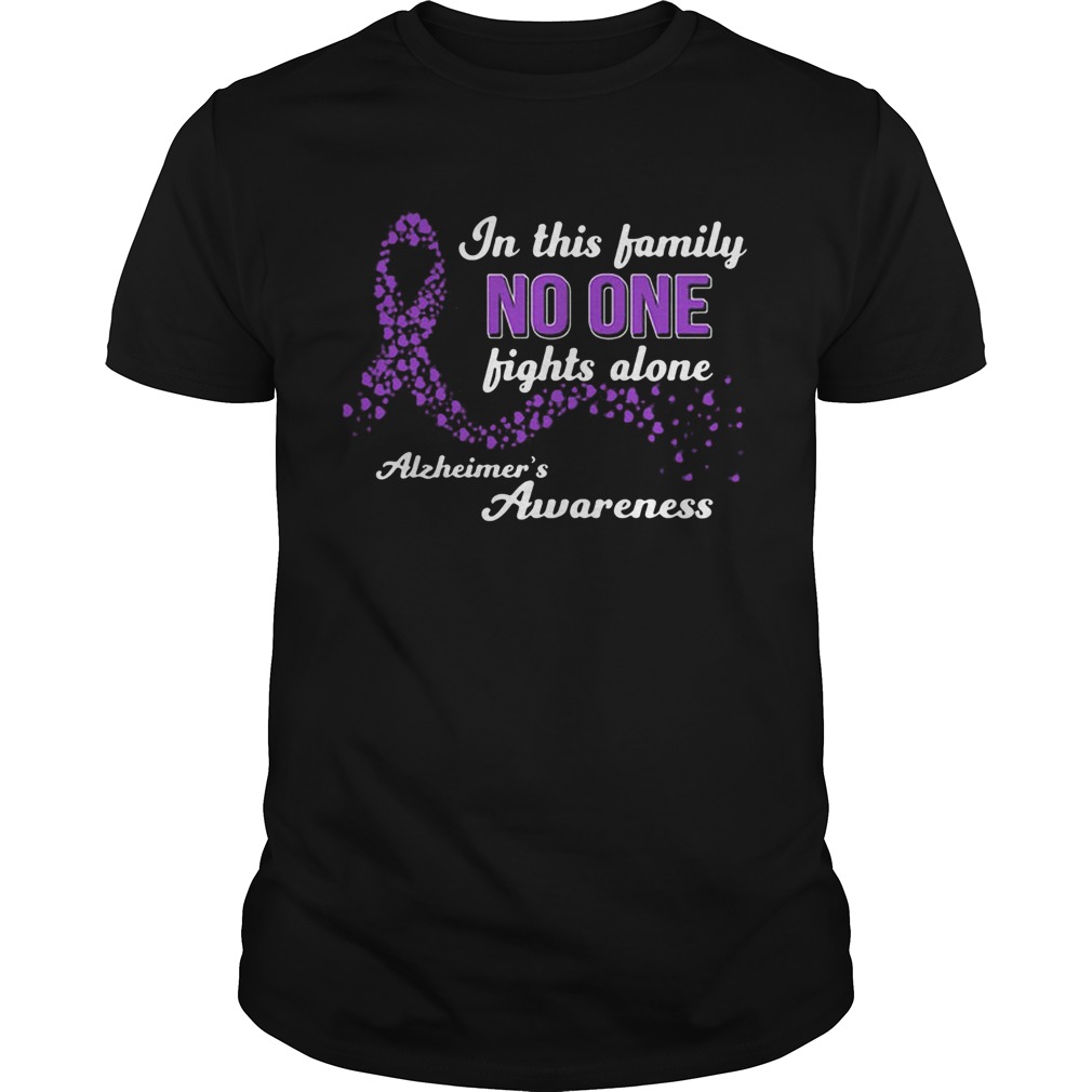 In this family no one fights alone alzheimers awareness shirt