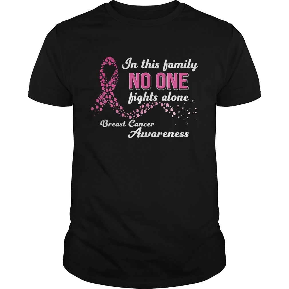 In this family no one fights alone breast cancer awareness shirt