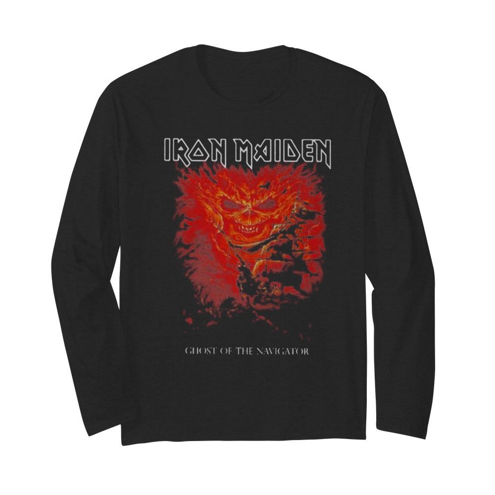 Iron maiden band skeleton ghost of the navigator  Long Sleeved T-shirt 