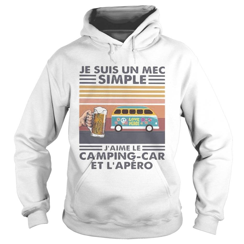 Je suis un mec simple jaime camping car et lapero vintage retro  Hoodie