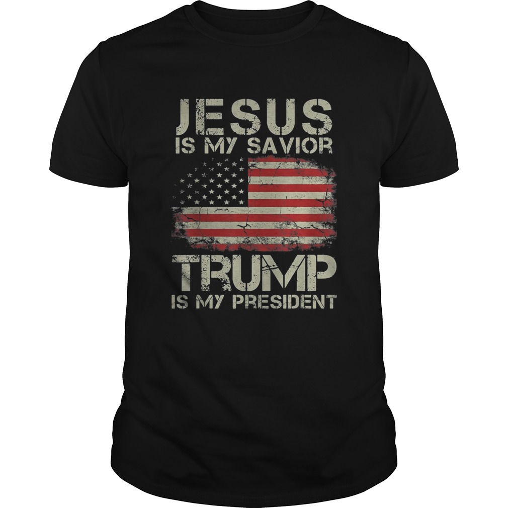 Jesus is my savior trump is my president 2020 american flag happy independence day shirt