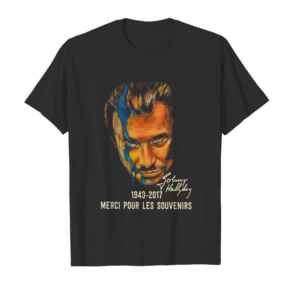 Johnny Hallyday 1943 2017 Merci Pour Les Souvenirs Signature  Classic Men's T-shirt