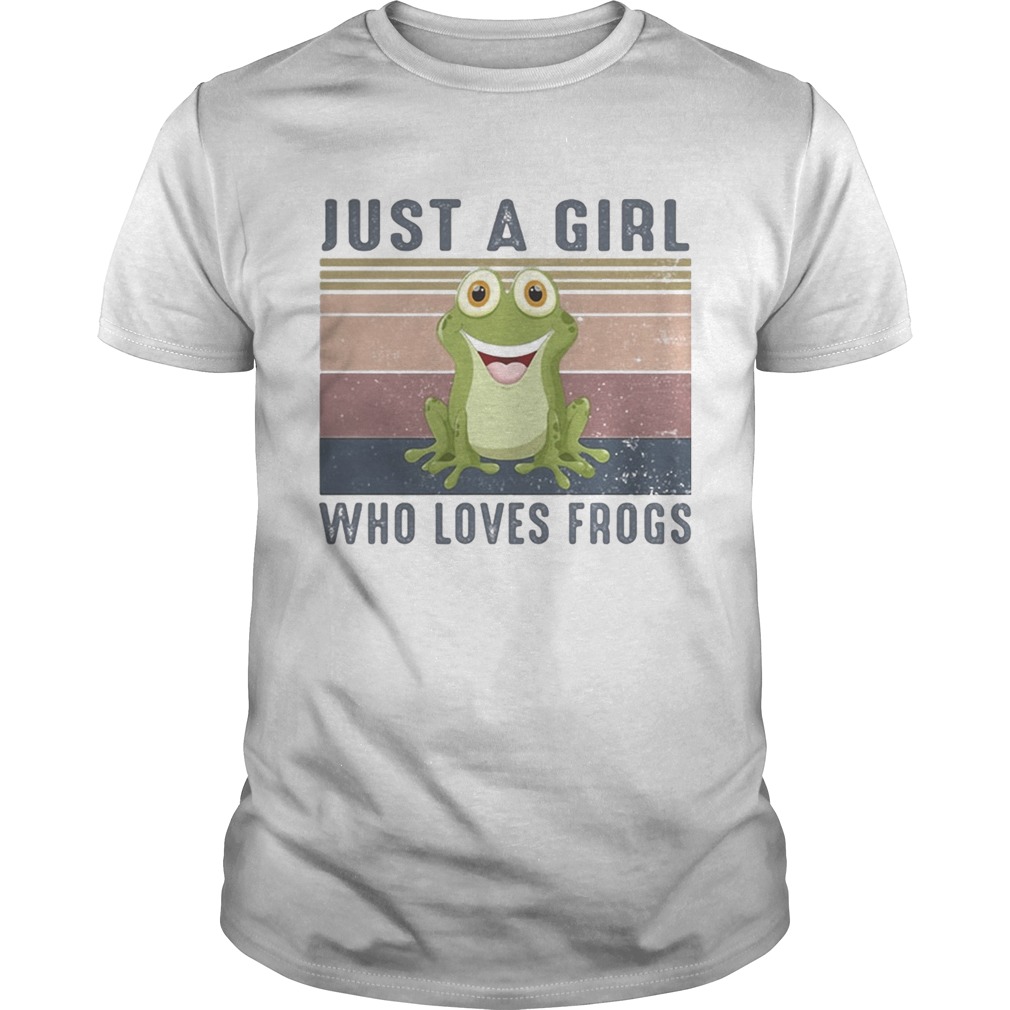 Just a girl who loves frogs vintage retro shirt