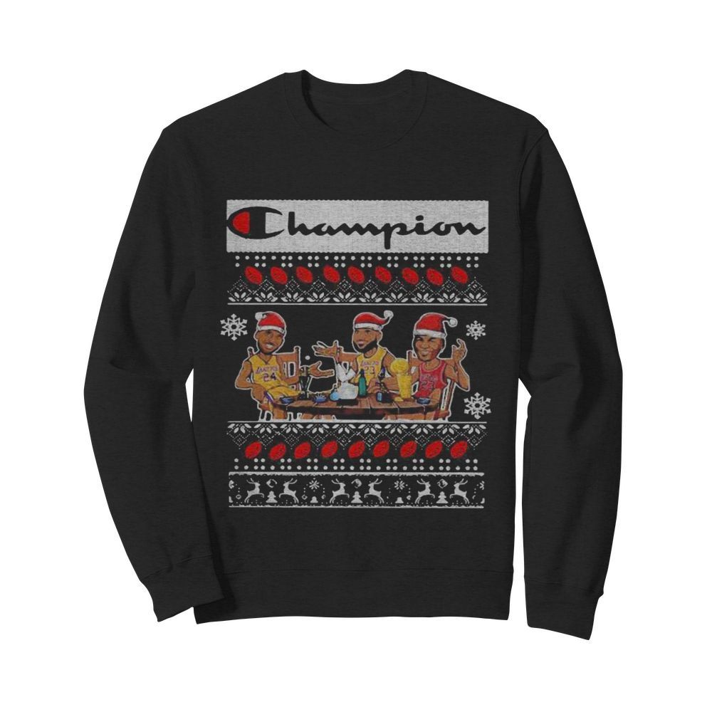 Kobe bryant lebron james michael jordan champions christmas ugly  Unisex Sweatshirt