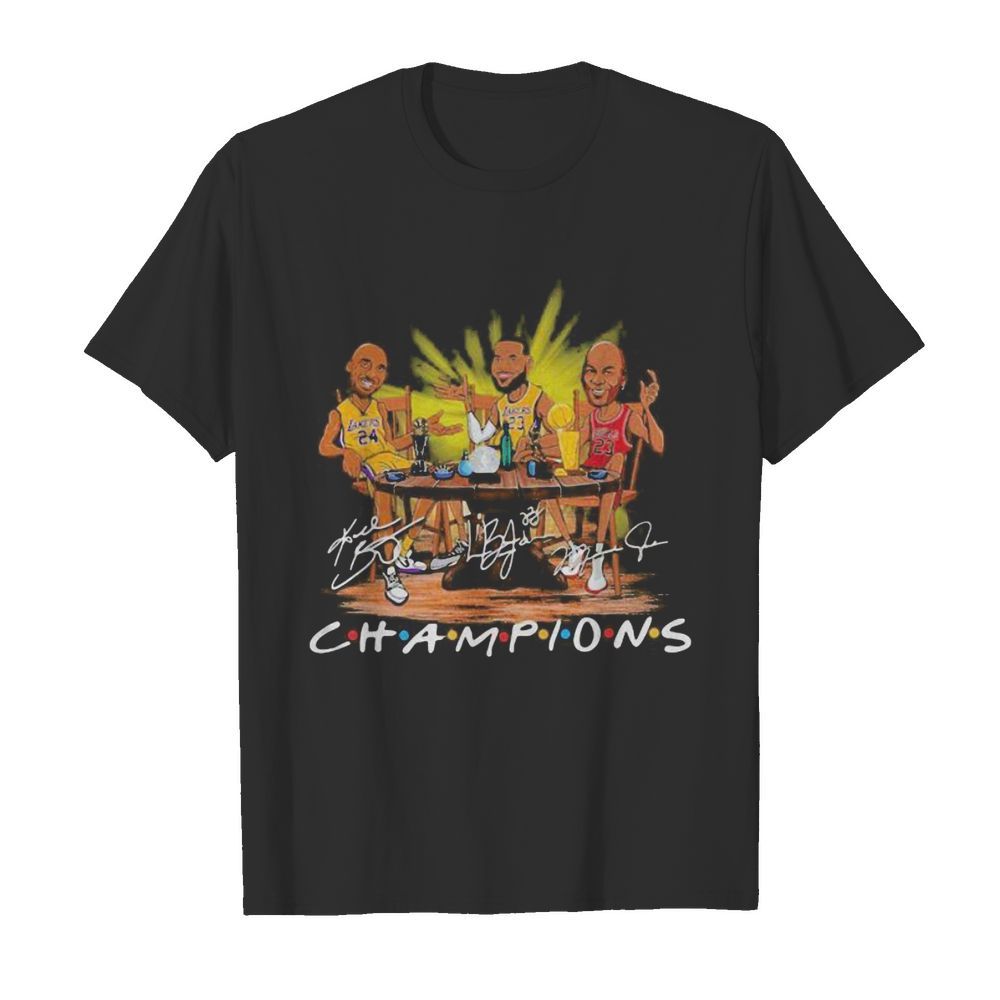 Kobe bryant lebron james michael jordan champions signatures shirt