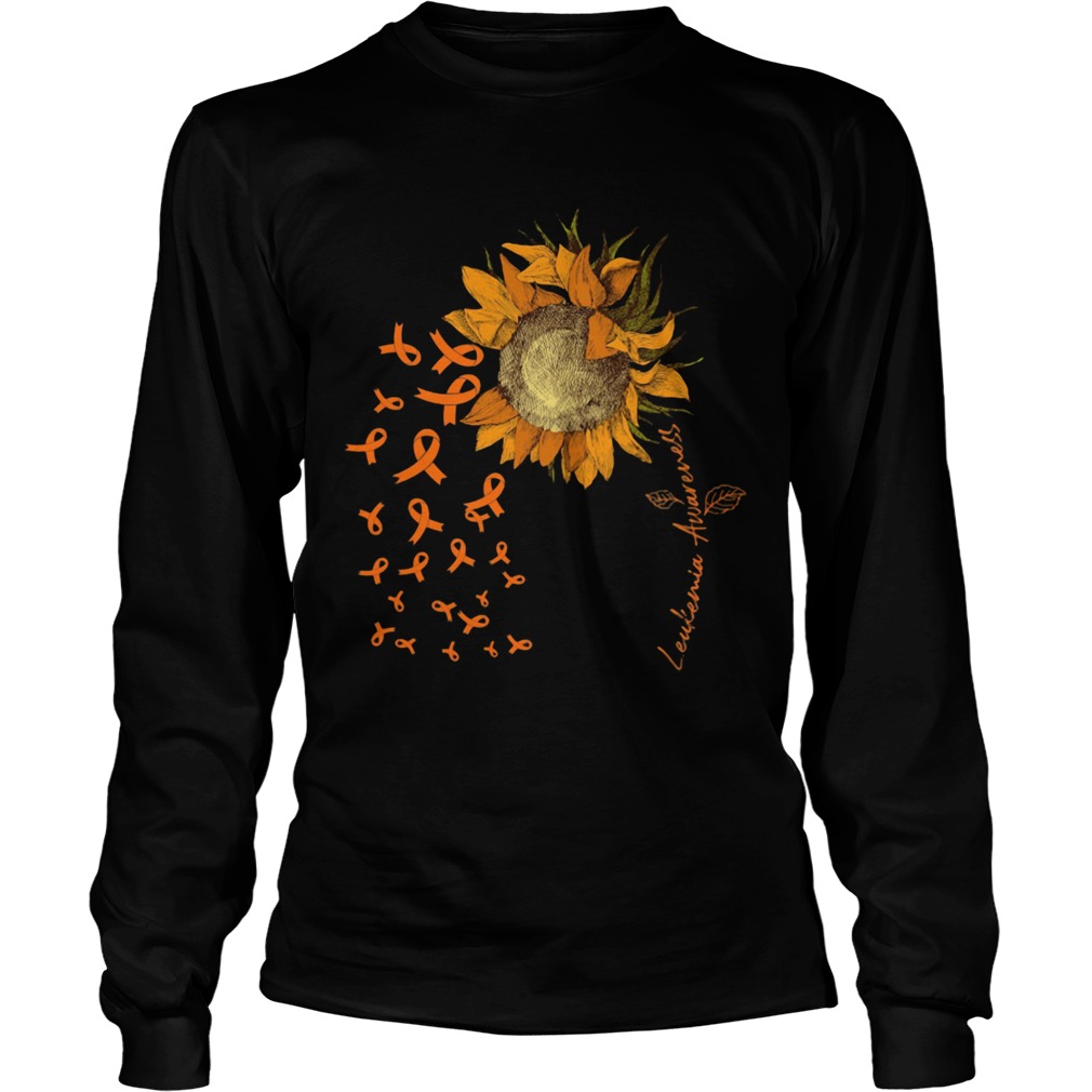 LEUKEMIA AWARENESS SUNFLOWER RIBBON  Long Sleeve