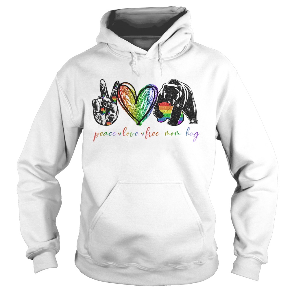 LGBT diamond peace love free mom hug  Hoodie