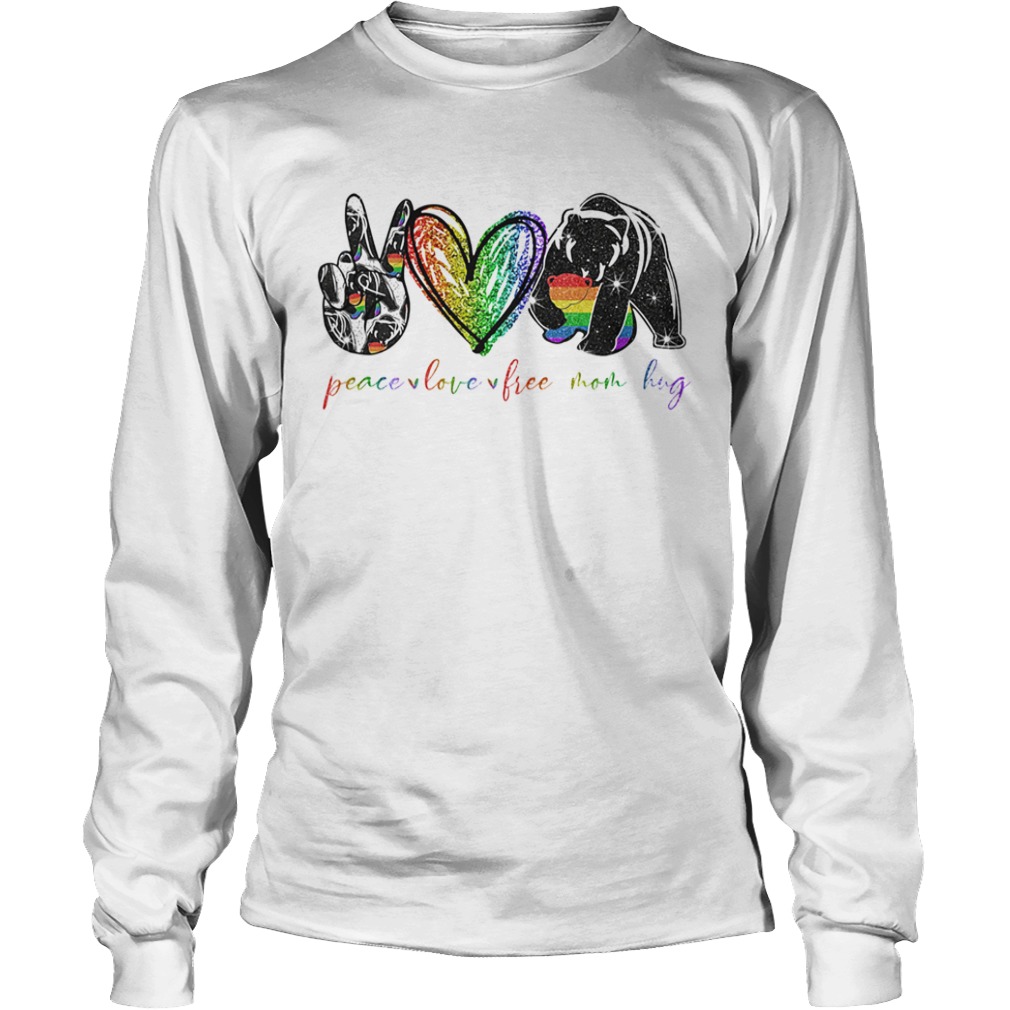 LGBT diamond peace love free mom hug  Long Sleeve