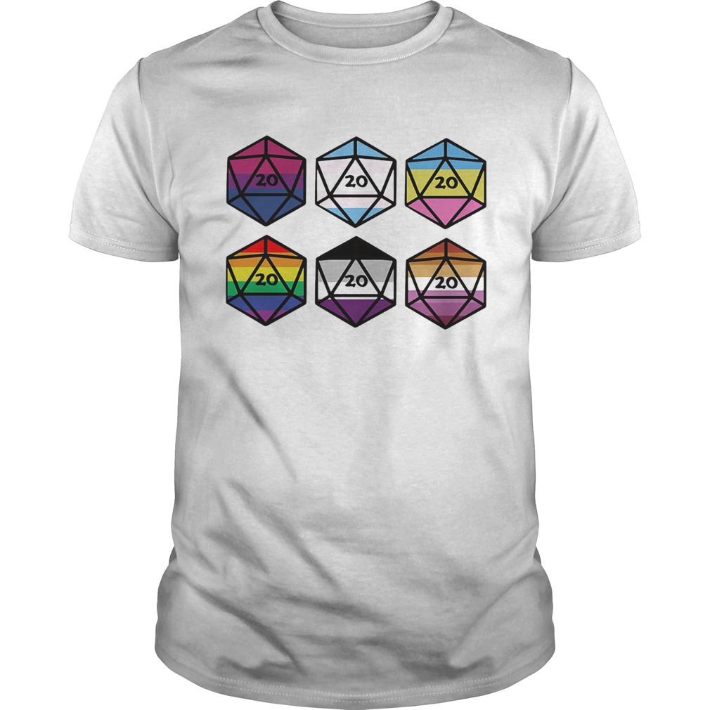 LGBT dungeons and dragons dice d20 shirt