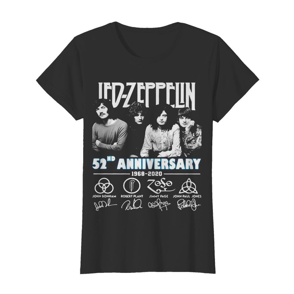 Led zeppelin 52nd anniversary 1968 2020 thank you for the memories signatures  Classic Women's T-shirt