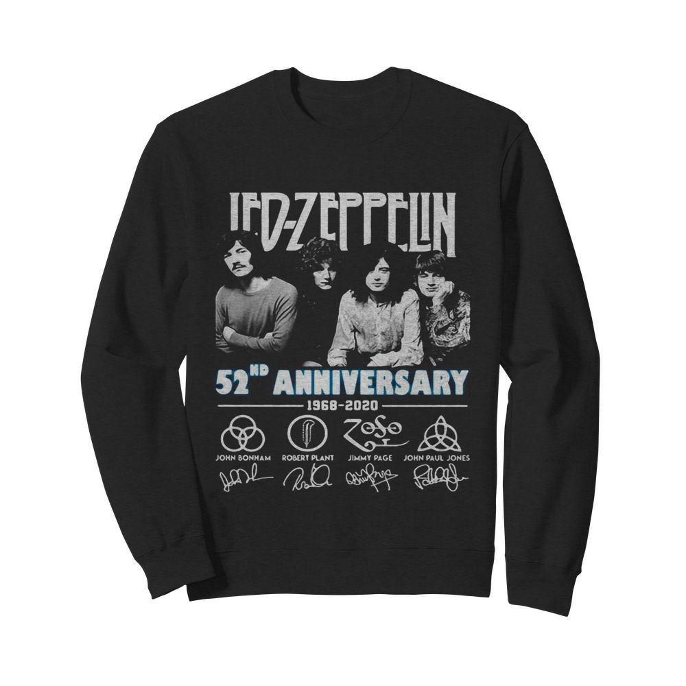 Led zeppelin 52nd anniversary 1968 2020 thank you for the memories signatures  Unisex Sweatshirt