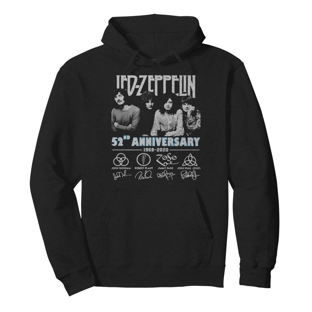 Led zeppelin 52nd anniversary 1968 2020 thank you for the memories signatures  Unisex Hoodie