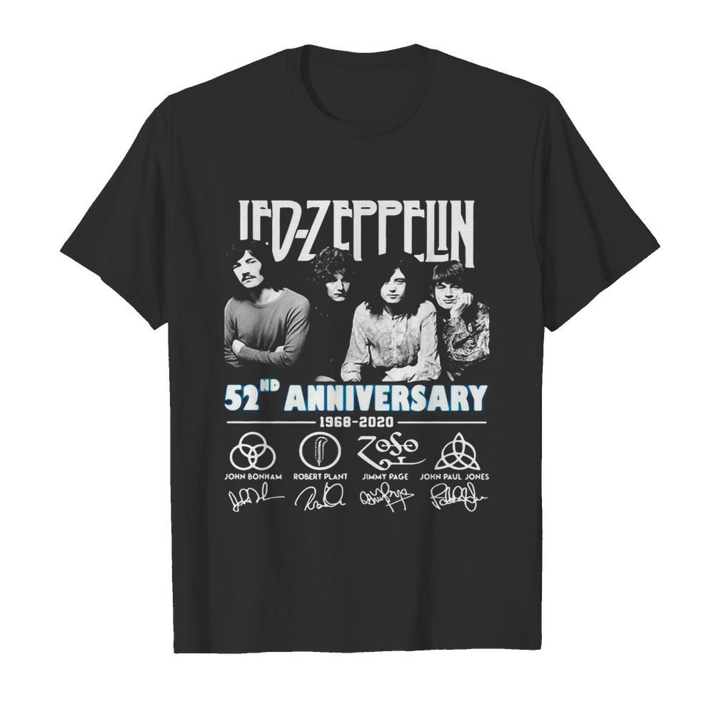 Led zeppelin 52nd anniversary 1968 2020 thank you for the memories signatures  Classic Men's T-shirt