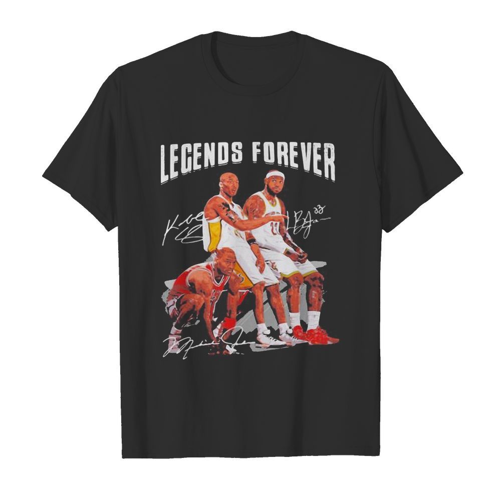 Legends forever kobe bryant lebron james and michael jordan signatures shirt