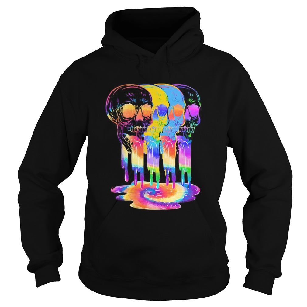 Lgbt hippie skulls color  Hoodie