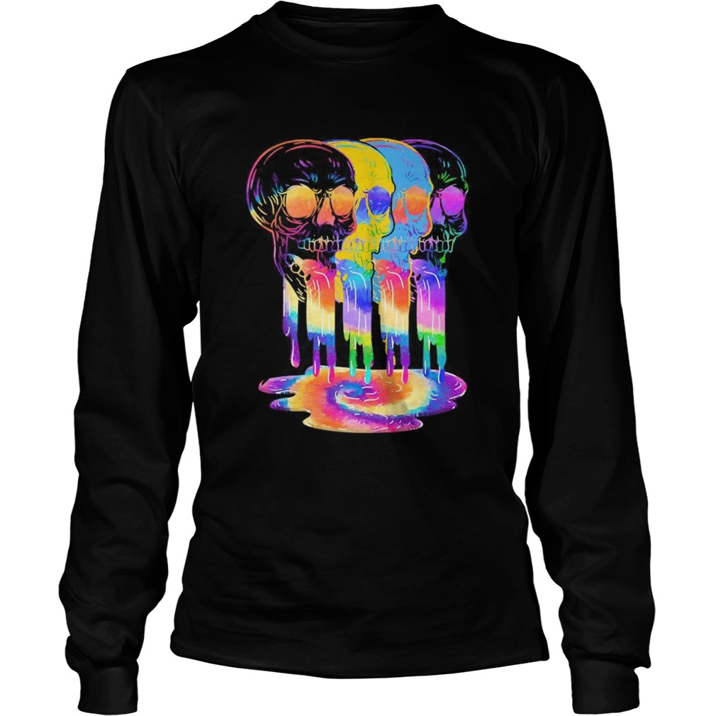 Lgbt hippie skulls color  Long Sleeve