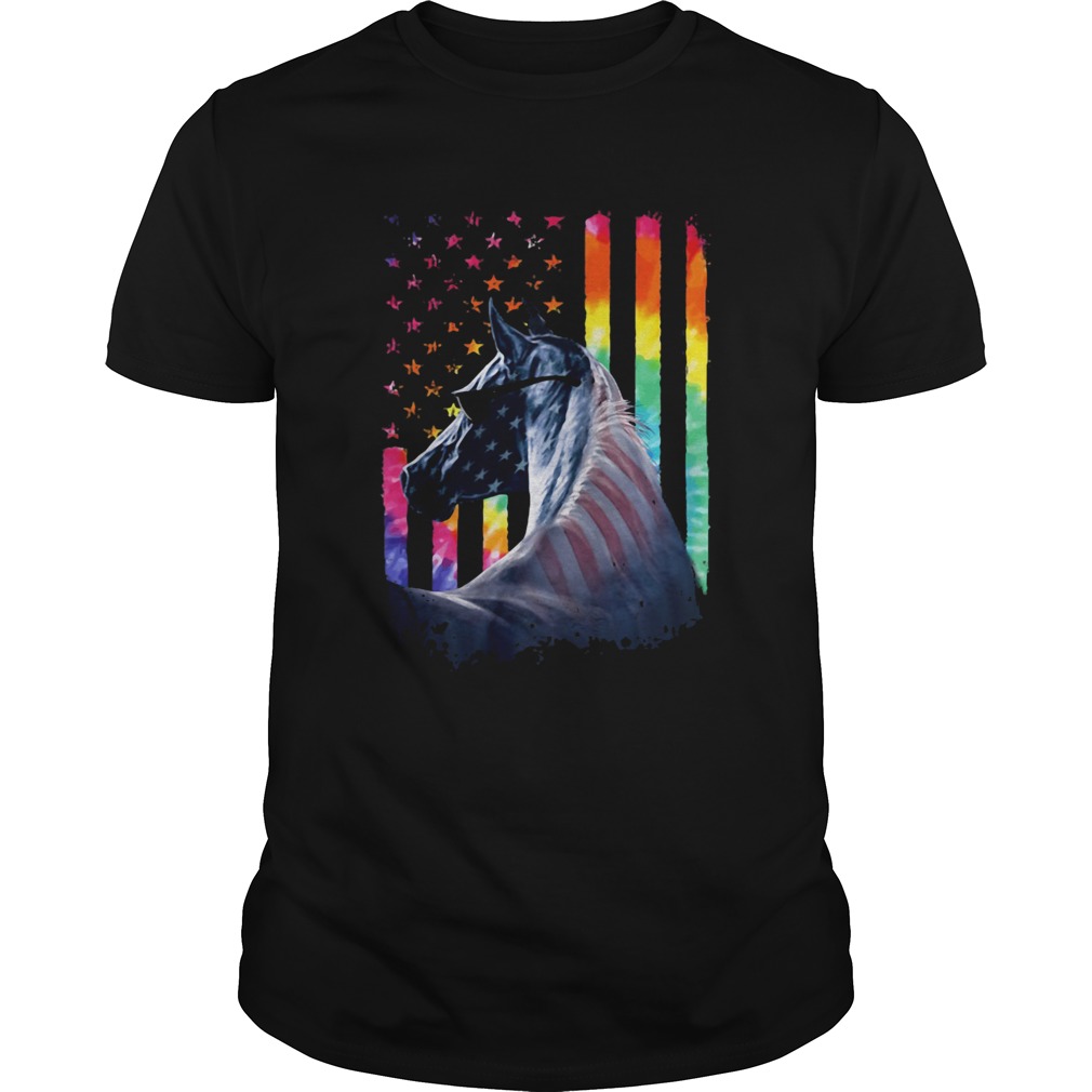 Lgbt horse american flag independence day shirt