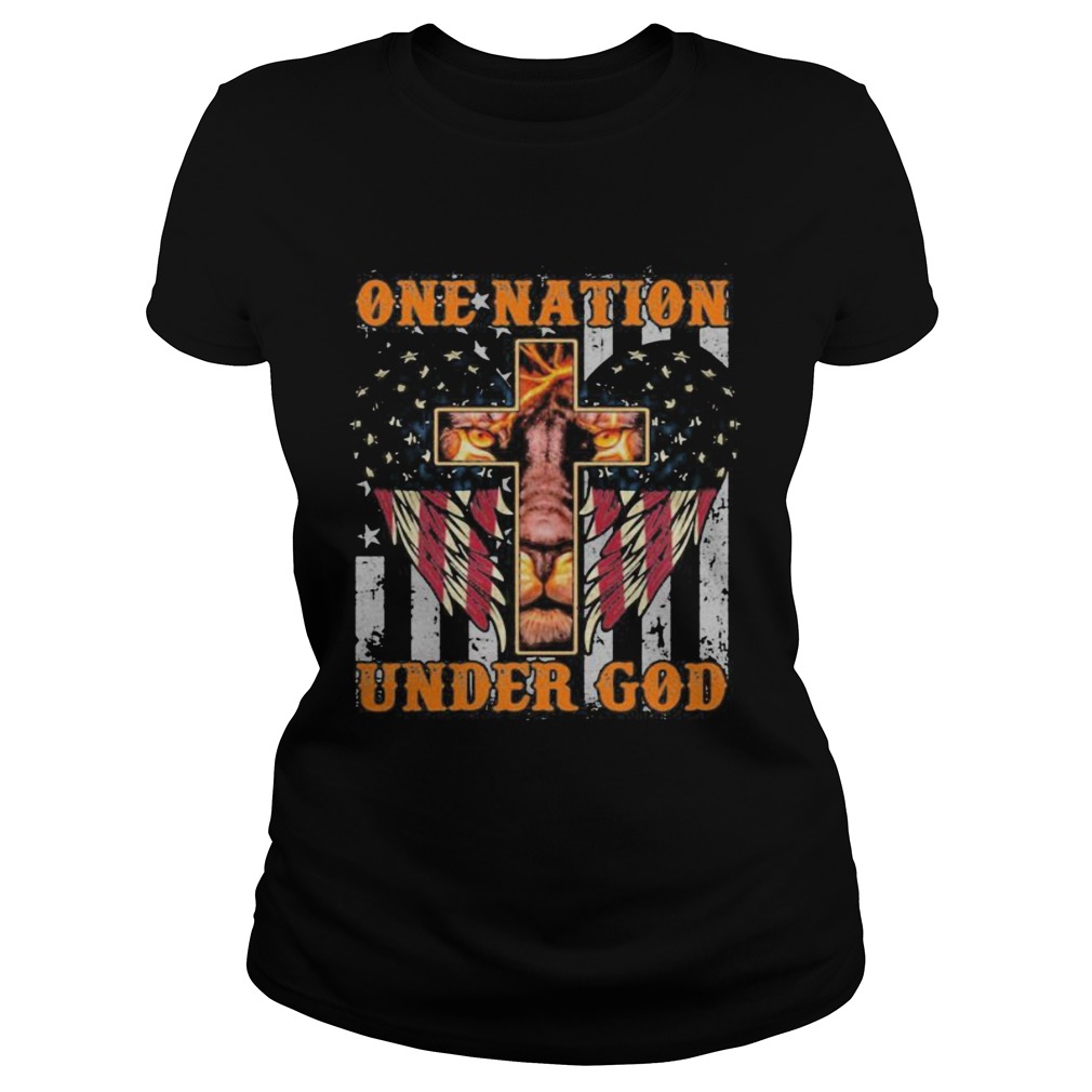 Lion king one nation under god american flag independence day  Classic Ladies