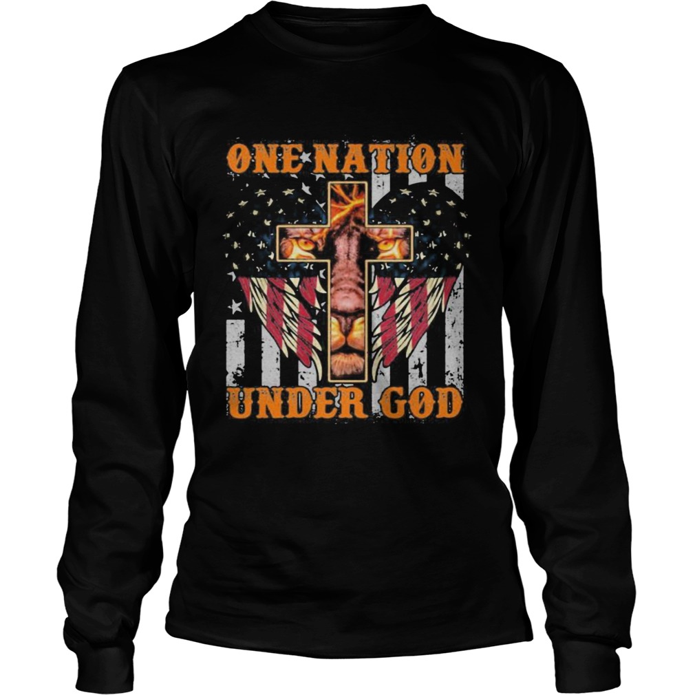 Lion king one nation under god american flag independence day  Long Sleeve