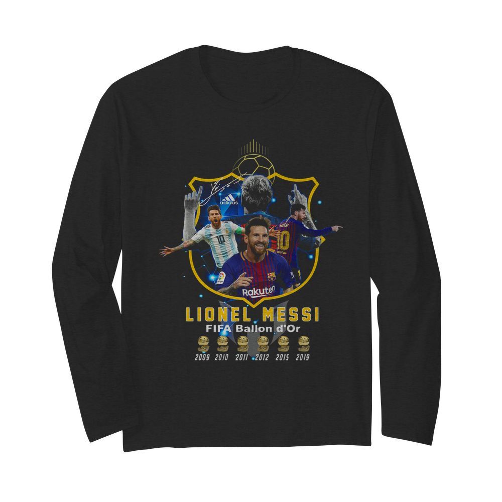 Lionel Messi FIFA Ballon d’Or Six Cup  Long Sleeved T-shirt 