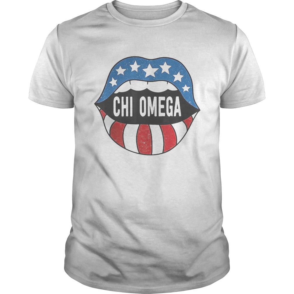 Lips chi omega american flag independence day shirt