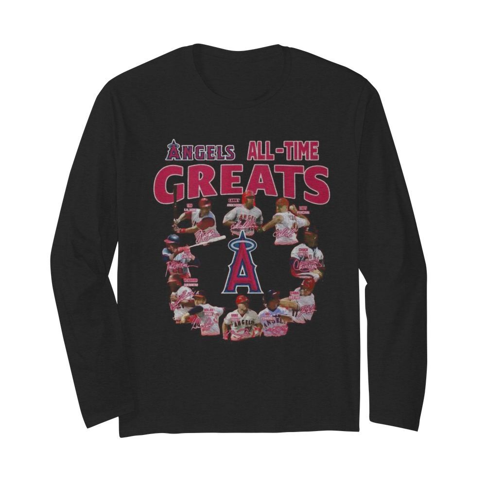 Los angeles angels all time greats signatures  Long Sleeved T-shirt 