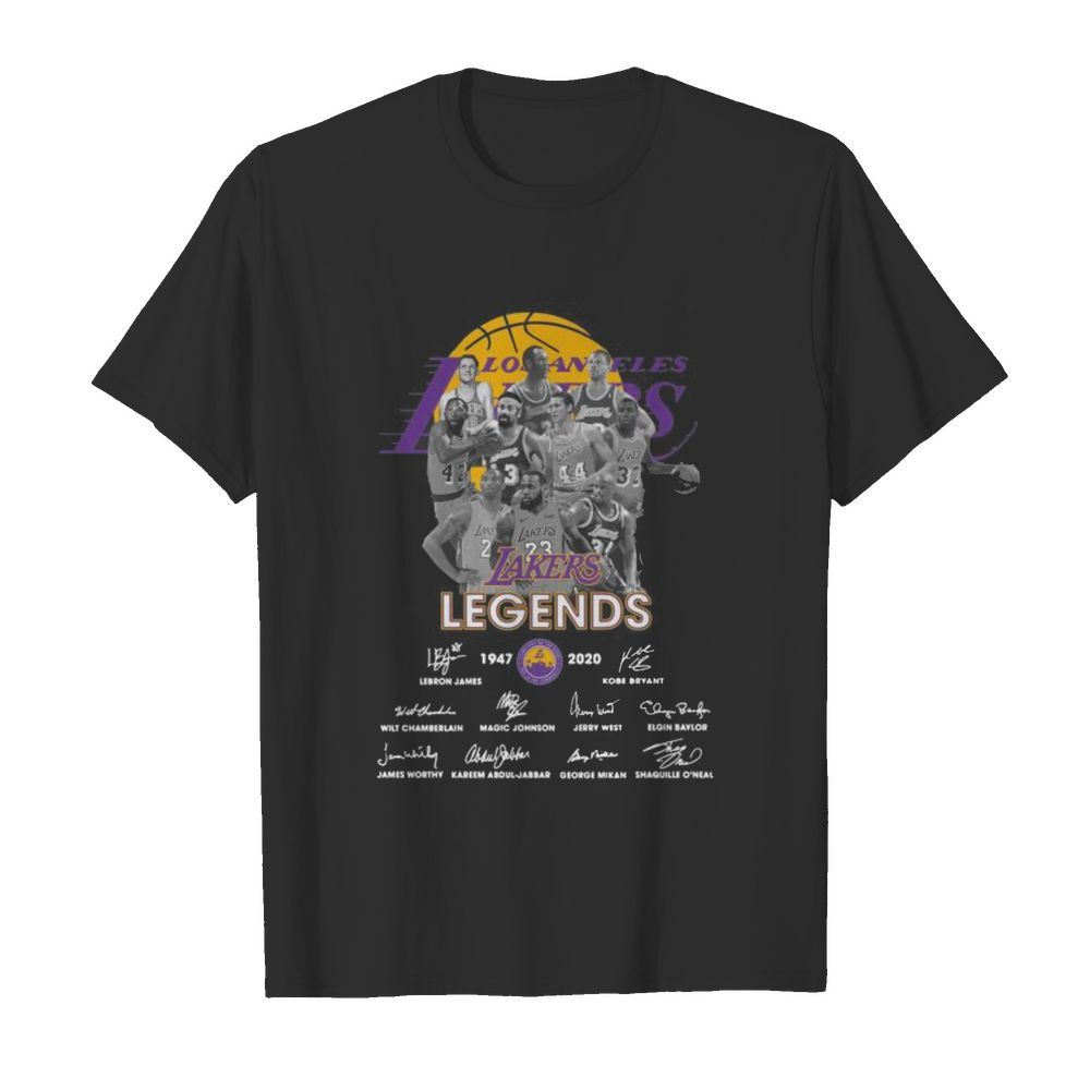 Los angeles lakers legends 1947 2020 signatures shirt