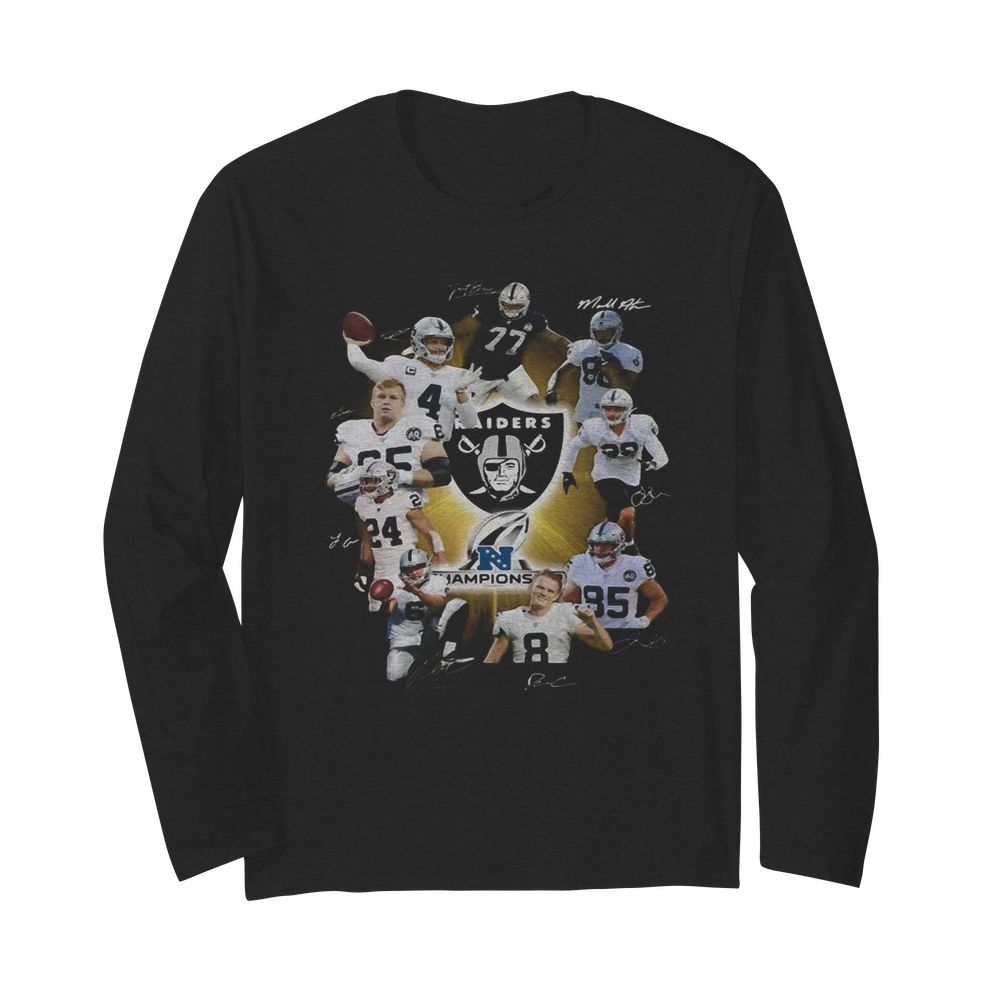 Los angeles raiders football team signatures  Long Sleeved T-shirt 