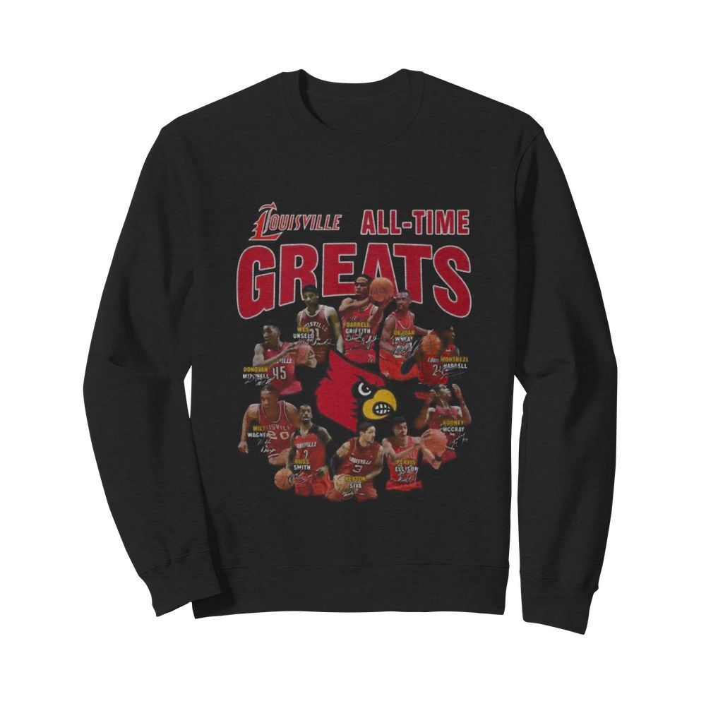 Louisville cardinals all time great signatures  Unisex Sweatshirt