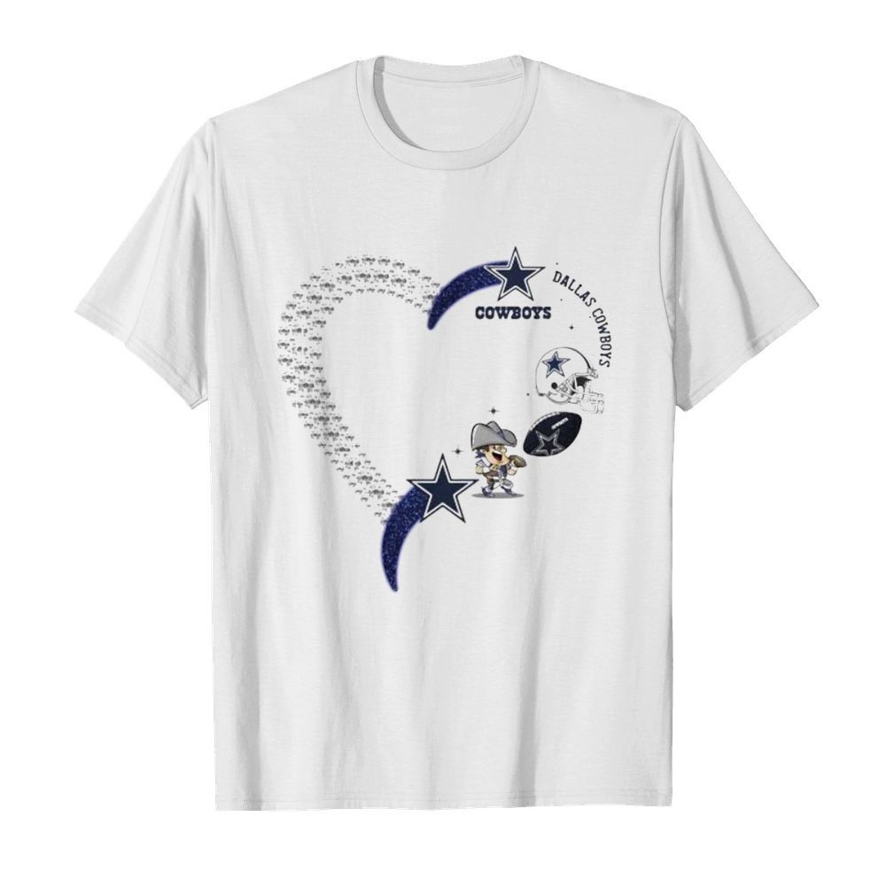 Love dallas cowboys football heart diamond shirt