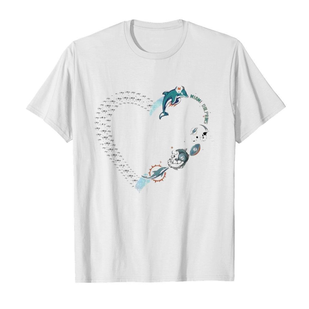 Love miami dolphins football heart diamond shirt