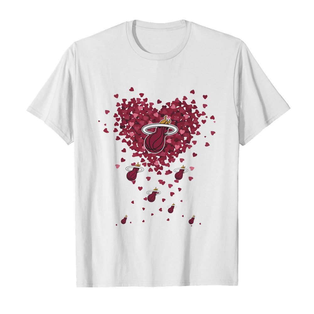 Love miami heat basketball hearts shirt