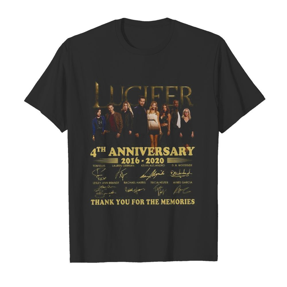 Lucifer 4th Anniversary 2016-2020 Signatures Thank You For The Memories shirt