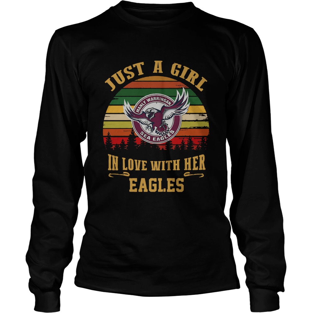 Manly Warringah Just A Girl In Love With Her Eagles Vintage Retro  Long Sleeve