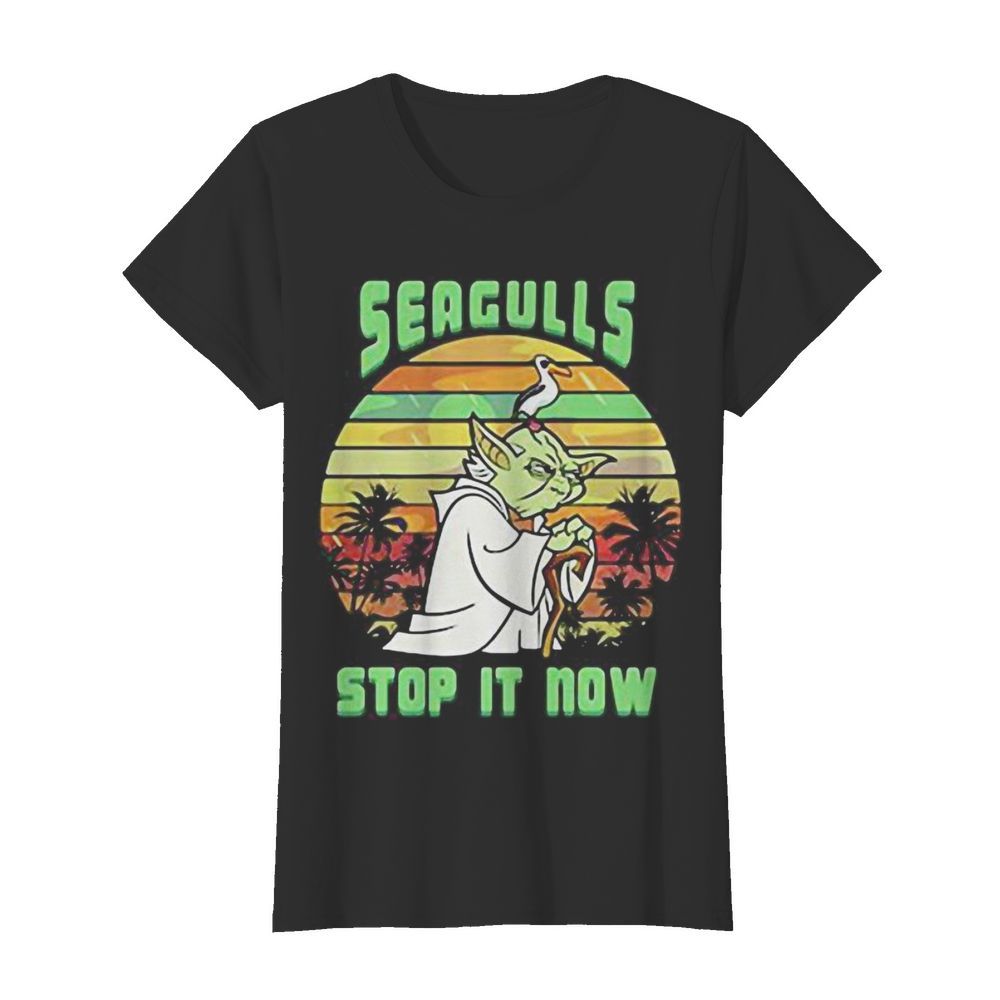 Master yoda and duck seagulls stop it now vintage retro  Classic Women's T-shirt