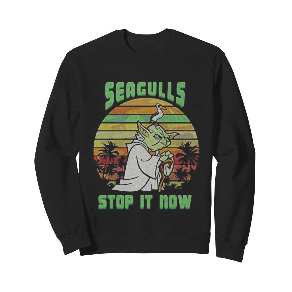 Master yoda and duck seagulls stop it now vintage retro  Unisex Sweatshirt