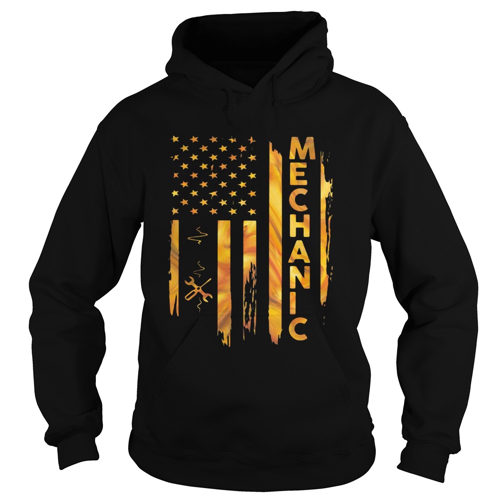 Mechanic American Flag  Hoodie