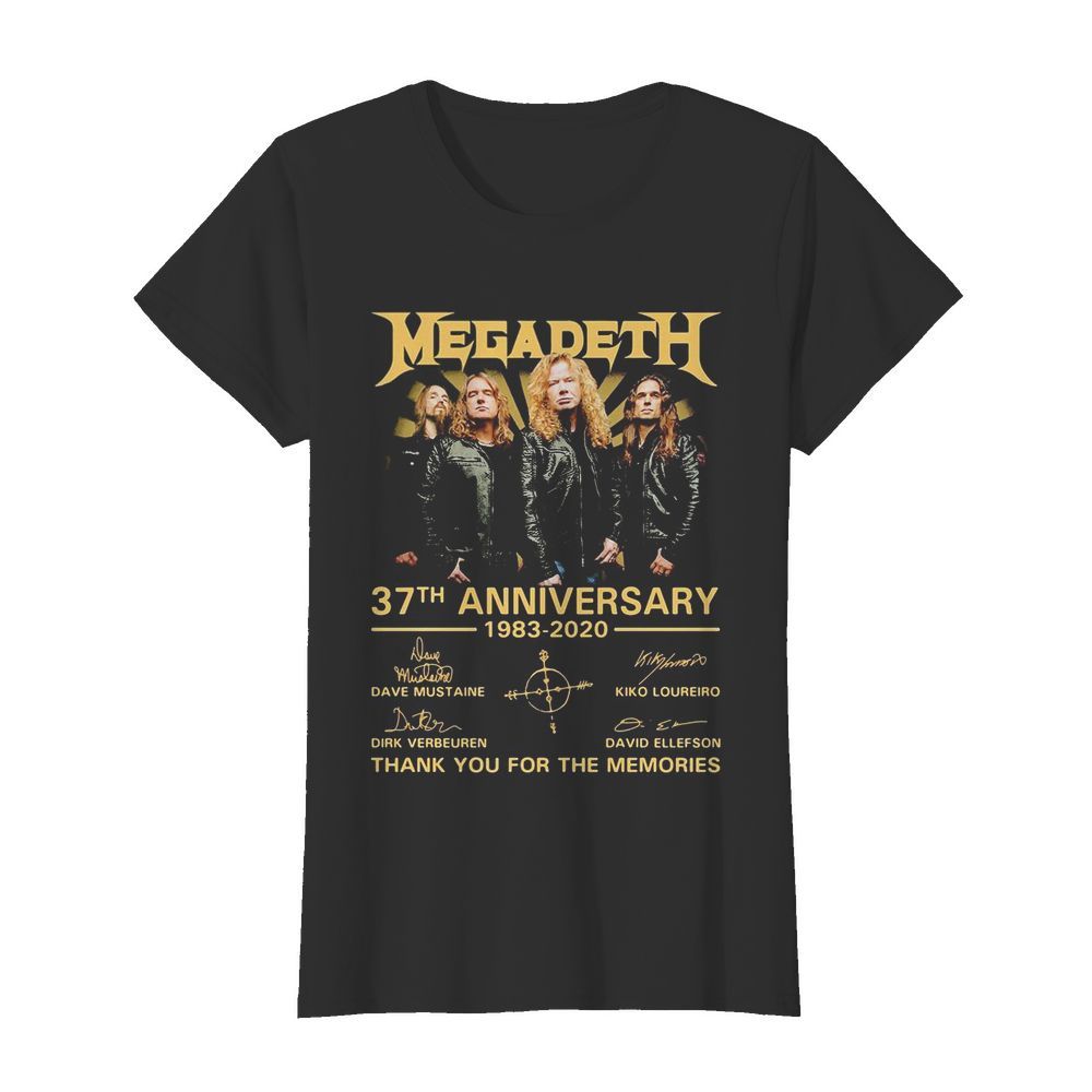 Megadeth 37th anniversary 1983 2020 thank you for the memories signatures  Classic Women's T-shirt