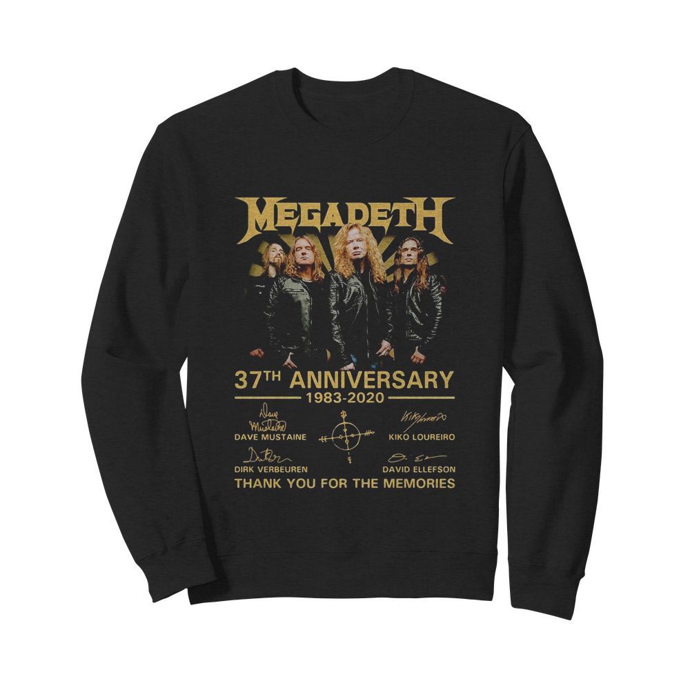 Megadeth 37th anniversary 1983 2020 thank you for the memories signatures  Unisex Sweatshirt