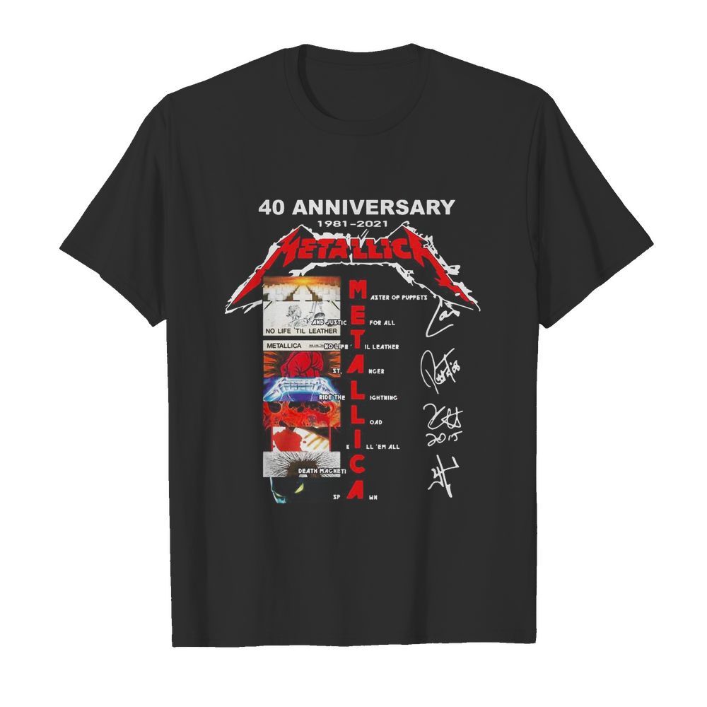 Metallica 40 Anniversary 1981 2021 Signatures shirt