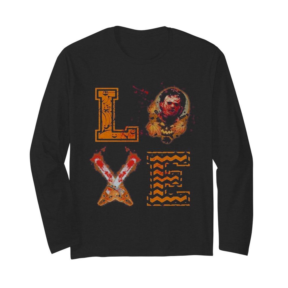 Michael myers love halloween knife  Long Sleeved T-shirt 