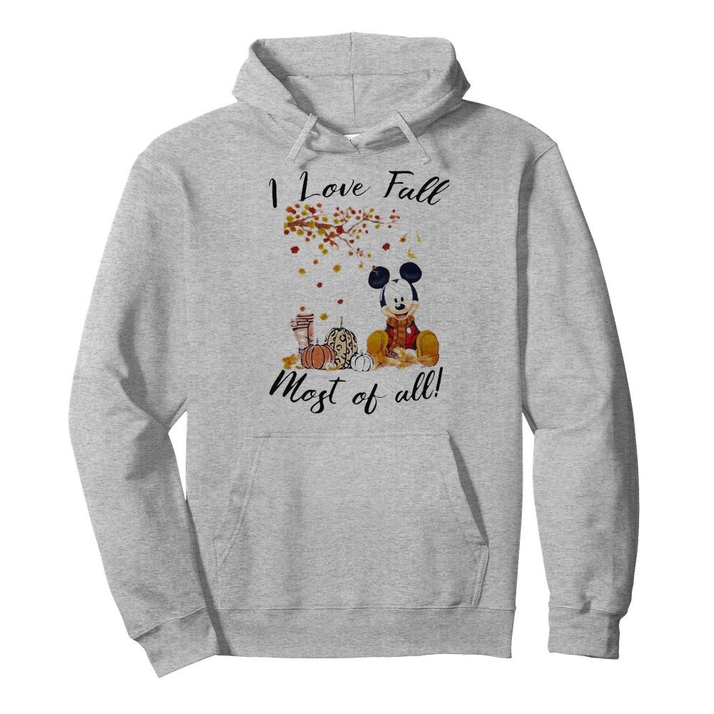 Mickey mouse i love fall most of all leaves tree  Unisex Hoodie