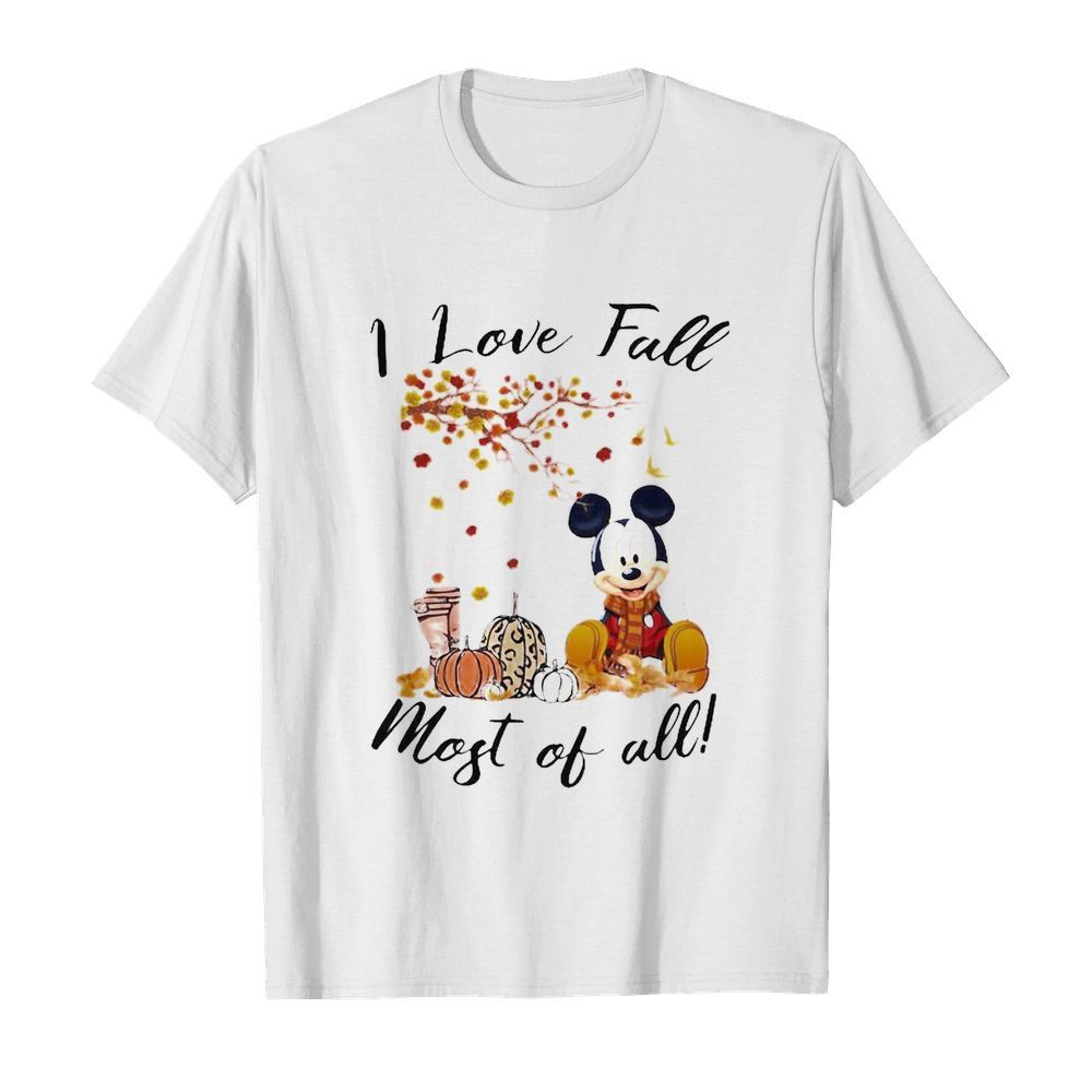 Mickey mouse i love fall most of all leaves tree  Classic Men's T-shirt