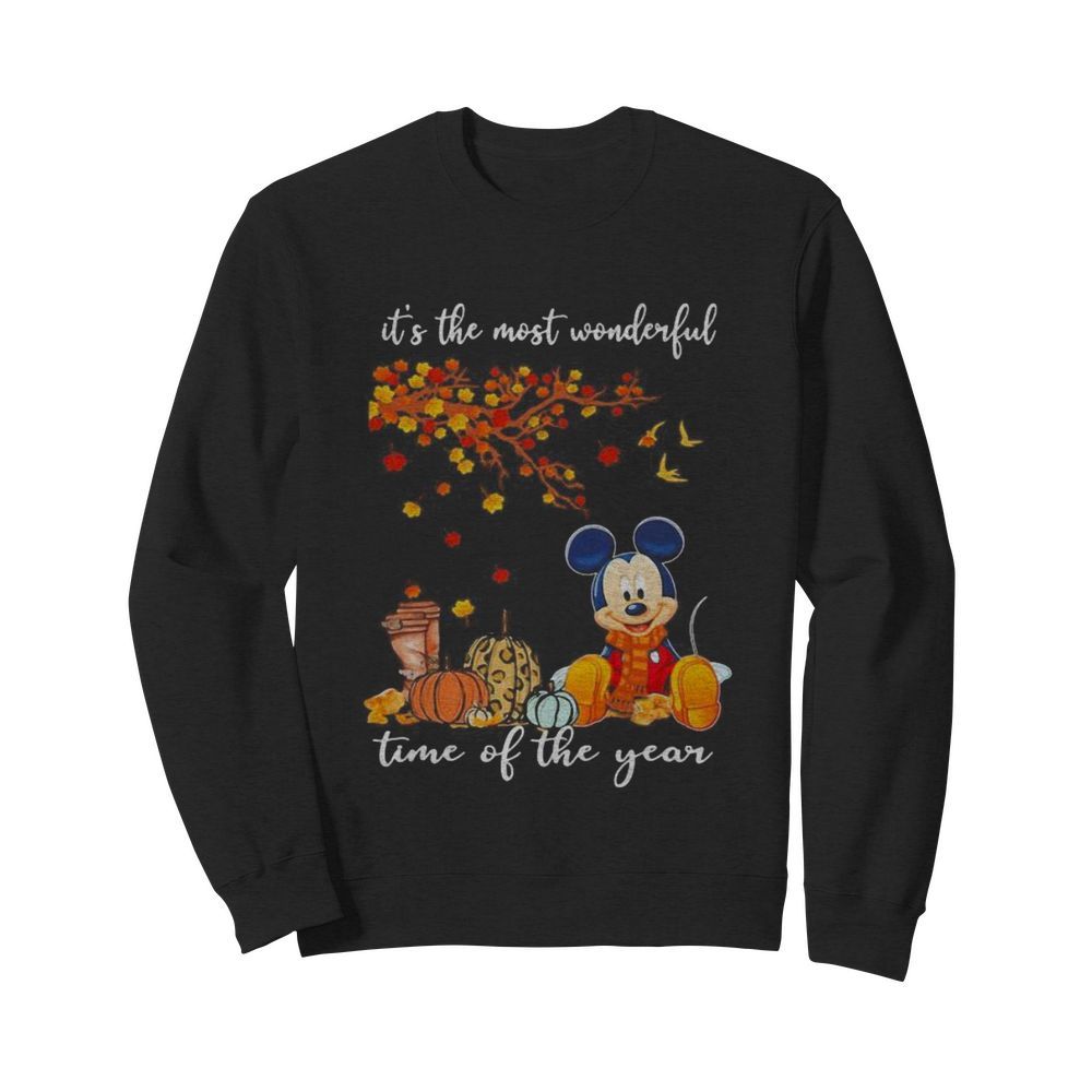 Mickey mouse it’s the most wonderful time of the year leaves tree  Unisex Sweatshirt