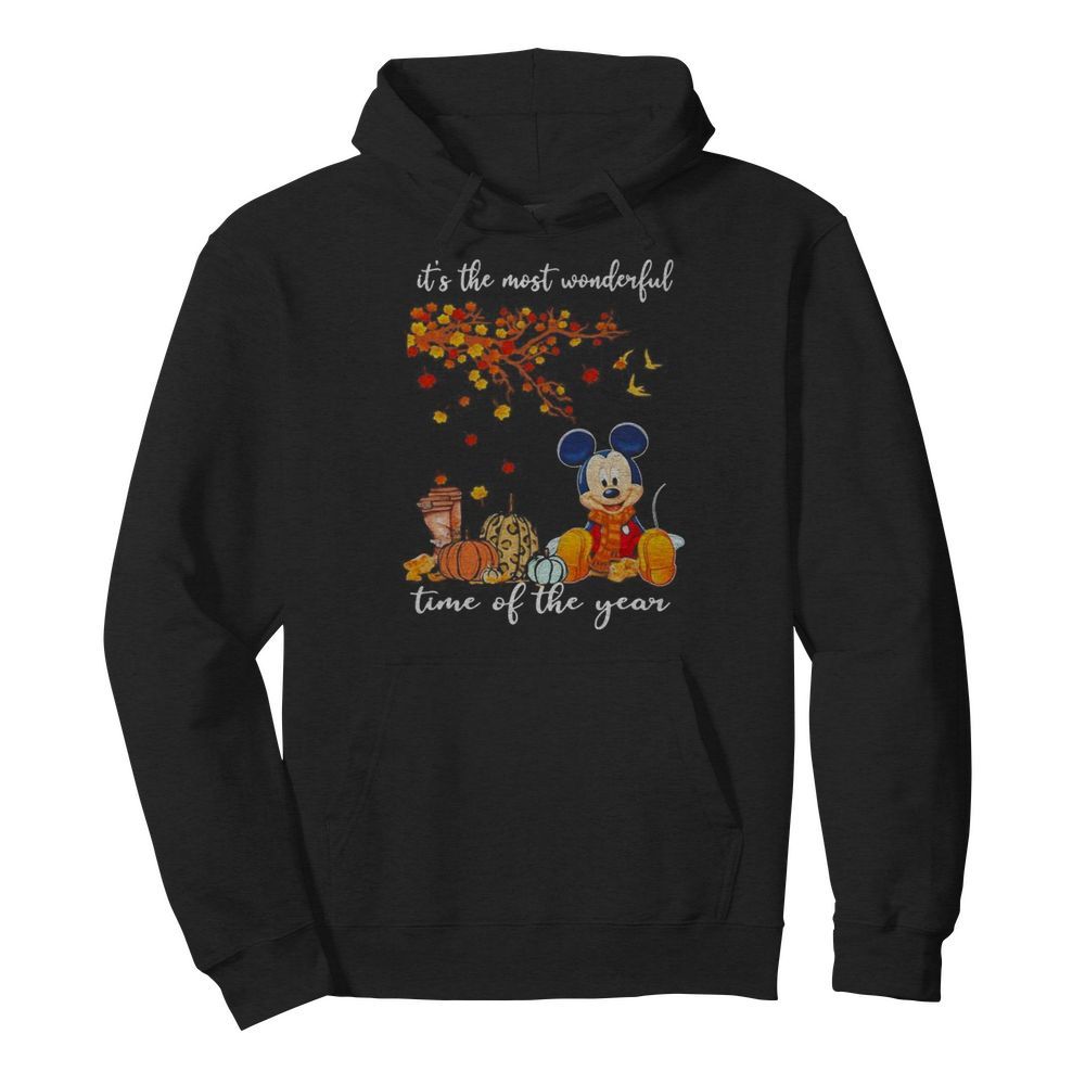 Mickey mouse it’s the most wonderful time of the year leaves tree  Unisex Hoodie