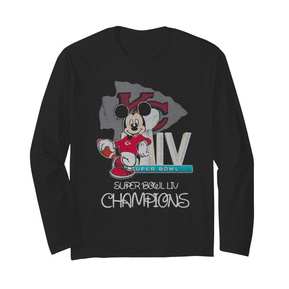 Mickey mouse kansas city chiefs super bowl liv champions  Long Sleeved T-shirt 