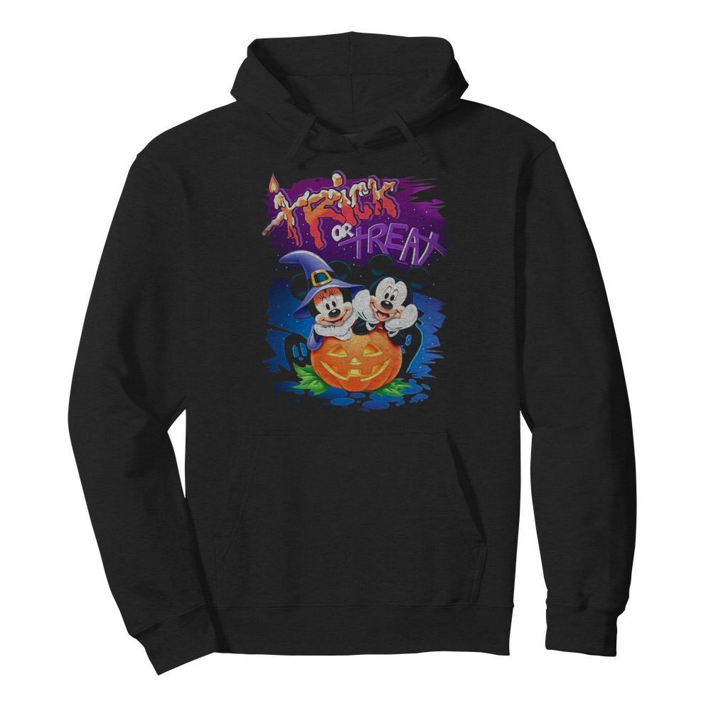 Minnie And Mickey Mouse Trick Or Treat Happy Halloween  Unisex Hoodie