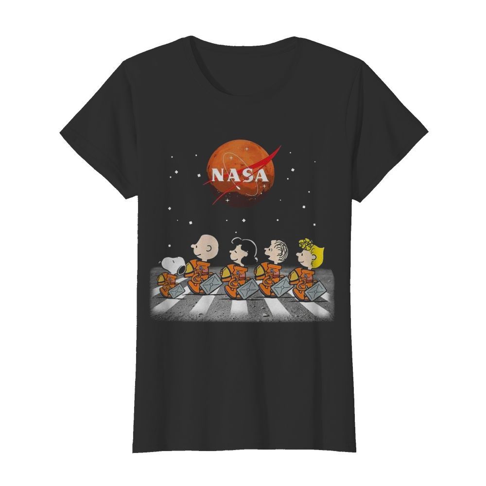 NASA Funny Snoopy Charlie Brown and Friends Abbey Road  Classic Women's T-shirt