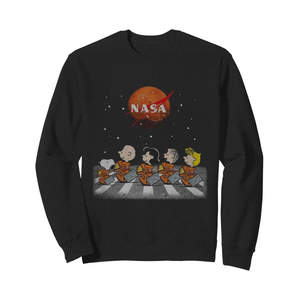 NASA Funny Snoopy Charlie Brown and Friends Abbey Road  Unisex Sweatshirt